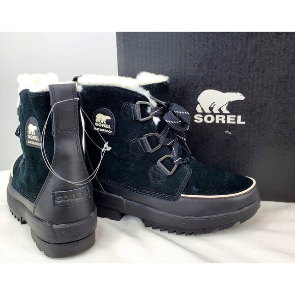 SOREL Boots TIVOLI IV Womans 8 Fur Suede Leather Waterproof Shoes Outdoor Black - Picture 5 of 16